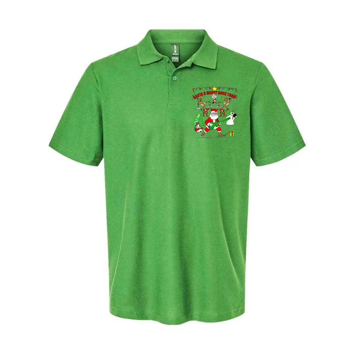 Santa's Merry Rock Tour Christmas Party Softstyle Adult Sport Polo