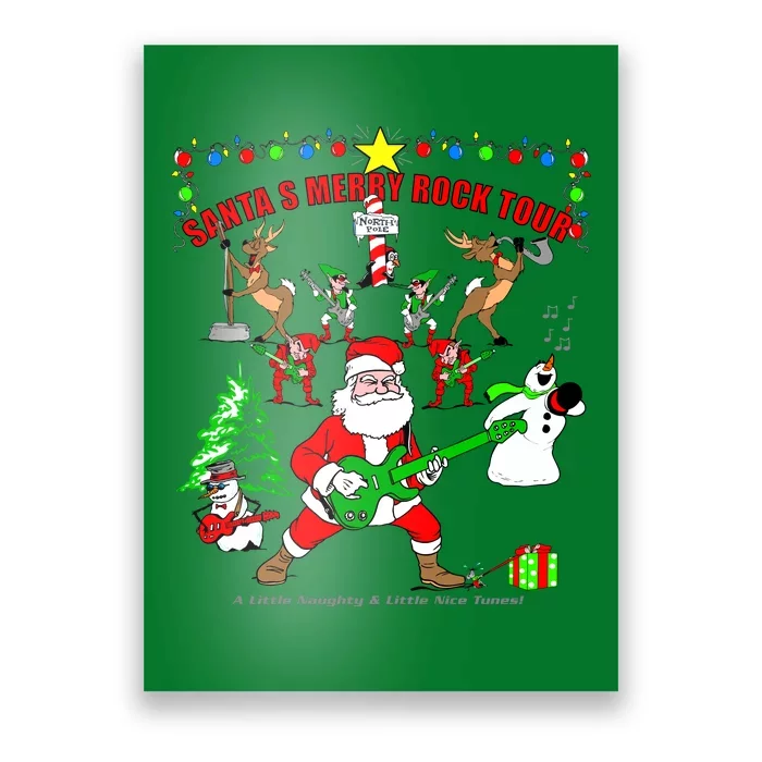 Santa's Merry Rock Tour Christmas Party Poster