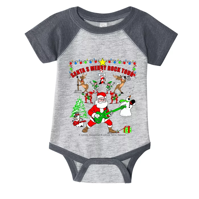 Santa's Merry Rock Tour Christmas Party Infant Baby Jersey Bodysuit