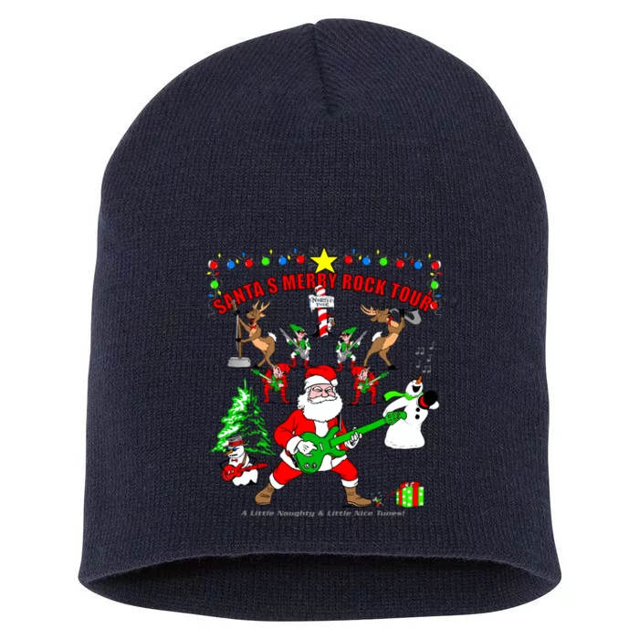 Santa's Merry Rock Tour Christmas Party Short Acrylic Beanie