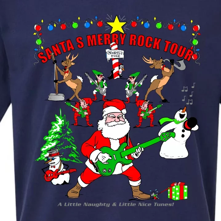 Santa's Merry Rock Tour Christmas Party Sueded Cloud Jersey T-Shirt