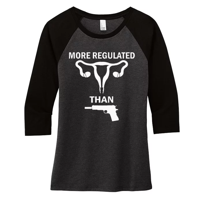 Sarcastic More Regulated Than Feminist Statement Women's Tri-Blend 3/4-Sleeve Raglan Shirt