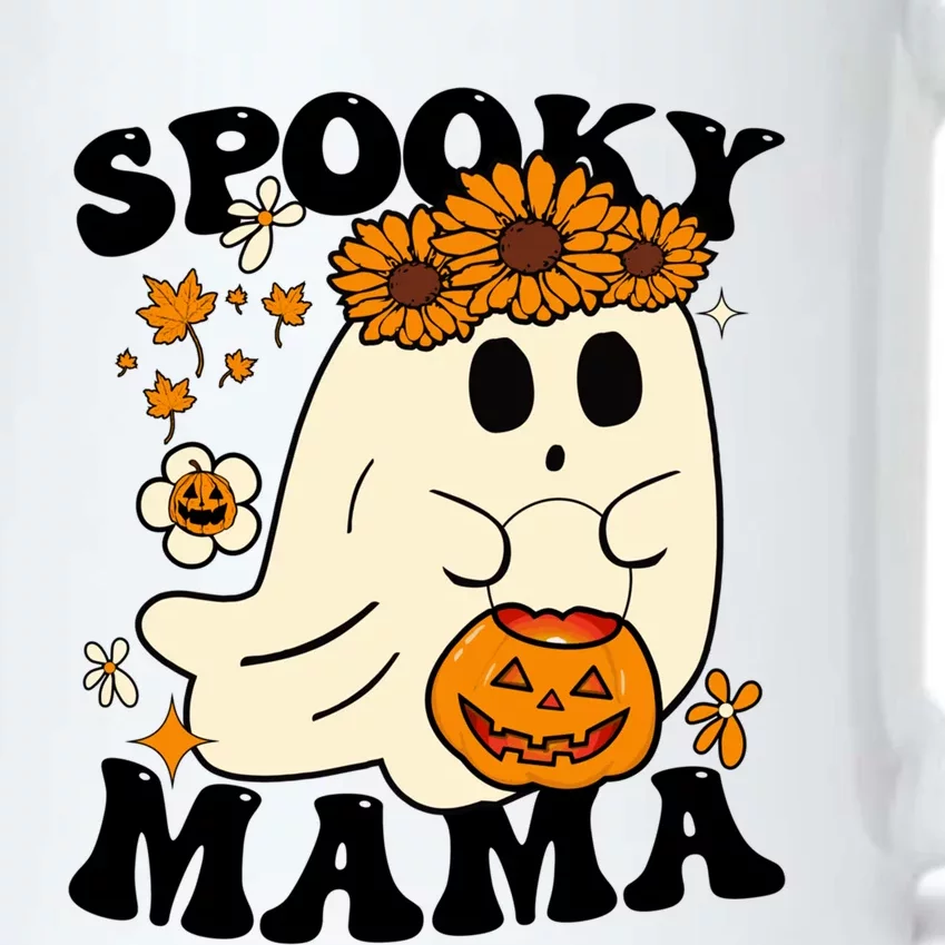 Spooky Mama Retro Mom Halloween Ghost Pumpkin Fall Autumn Gift Black Color Changing Mug