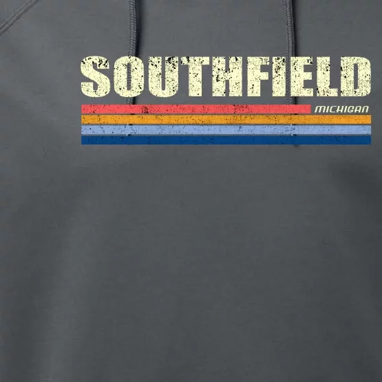 Southfield Michigan Retro Performance Fleece Hoodie