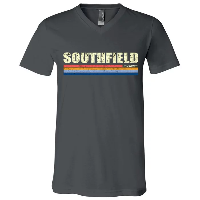 Southfield Michigan Retro V-Neck T-Shirt