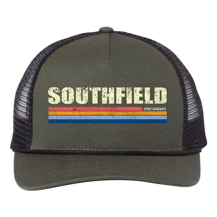 Southfield Michigan Retro Retro Rope Trucker Hat Cap