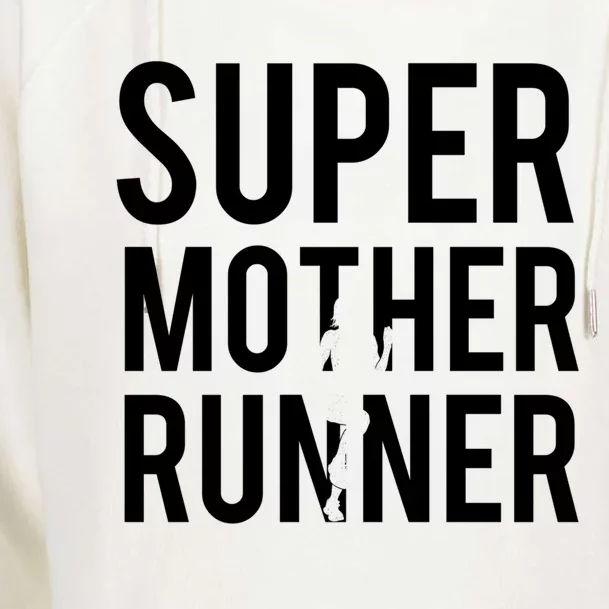 Super Mother Runner Gift For Mom Runners And Mom Athletes Gift Womens Funnel Neck Pullover Hood