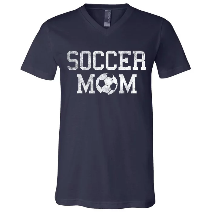 Soccer Mama Retro Vintage Soccer Mom V-Neck T-Shirt