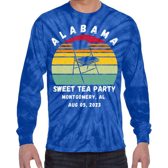 Survived Montgomery Riverfront Brawl Boat Sweet Tea Party Tie-Dye Long Sleeve Shirt