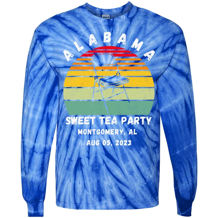 Survived Montgomery Riverfront Brawl Boat Sweet Tea Party Tie-Dye Long Sleeve Shirt