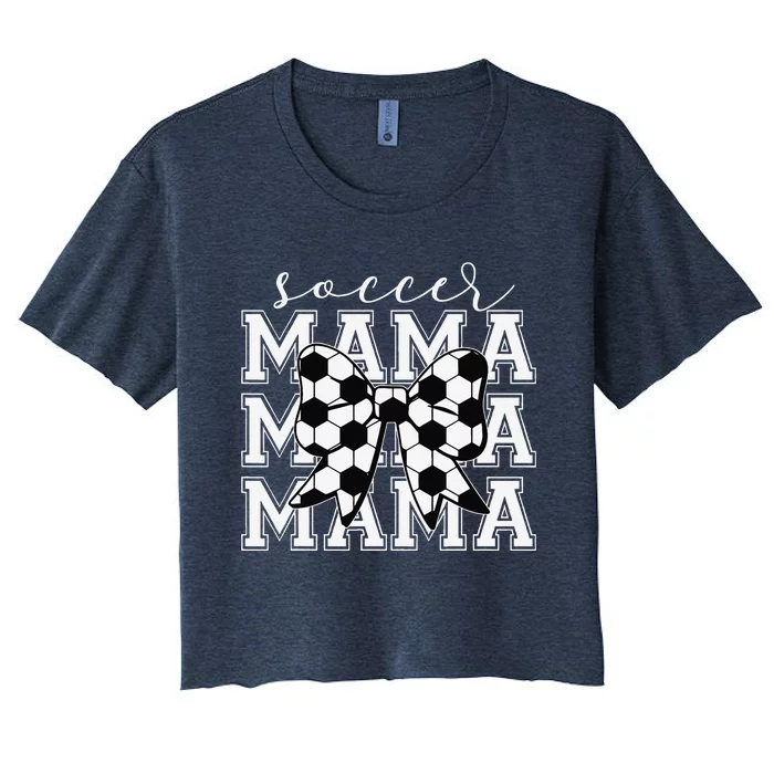 Soccer Mama Retro Groovy Soccer Softball Mom Women's Crop Top Tee