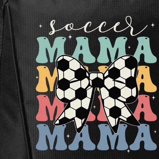 Soccer Mama Retro Groovy Soccer Softball Mom City Backpack