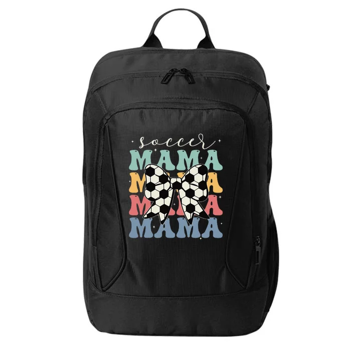 Soccer Mama Retro Groovy Soccer Softball Mom City Backpack