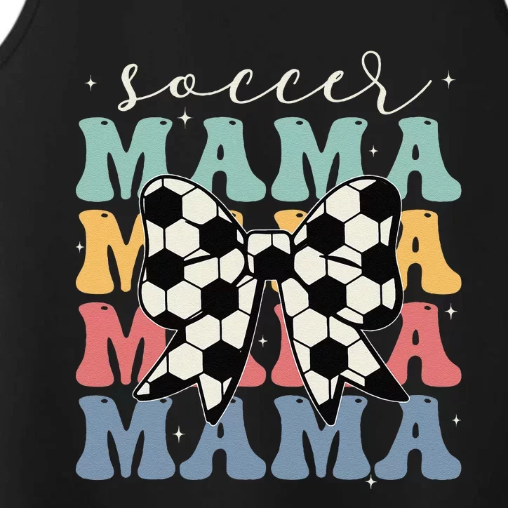 Soccer Mama Retro Groovy Soccer Softball Mom Performance Tank