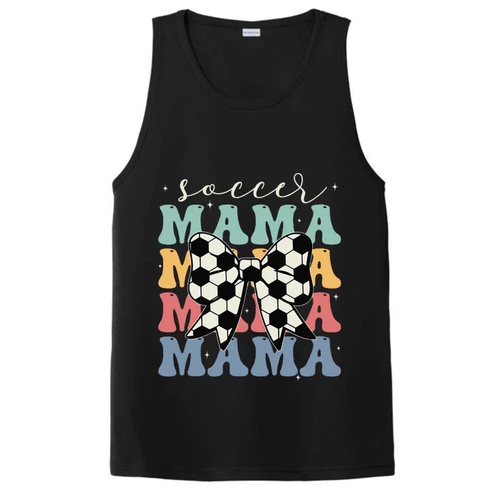 Soccer Mama Retro Groovy Soccer Softball Mom Performance Tank