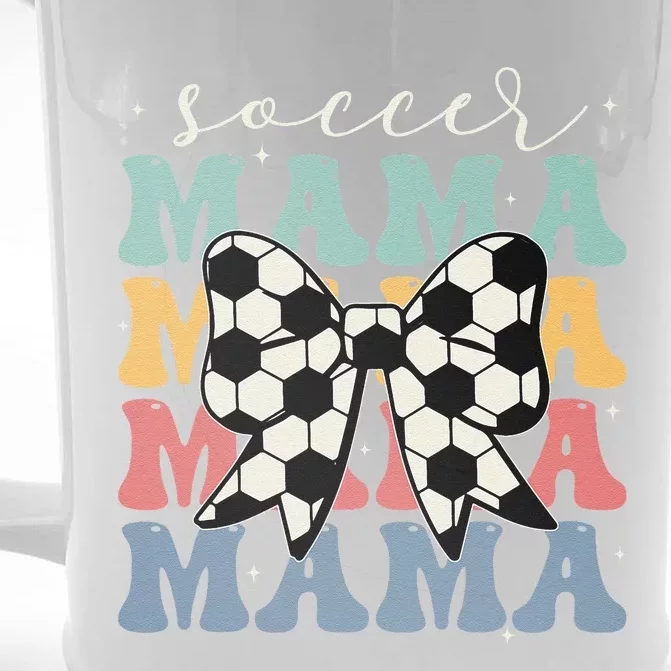 Soccer Mama Retro Groovy Soccer Softball Mom Front & Back Beer Stein