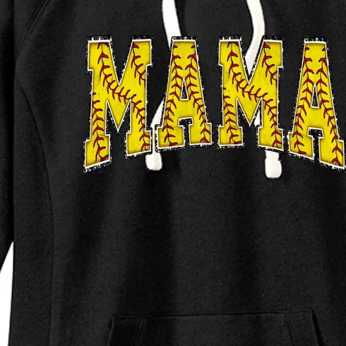 Softball Mama Retro Mothers Day Women's Fleece Hoodie