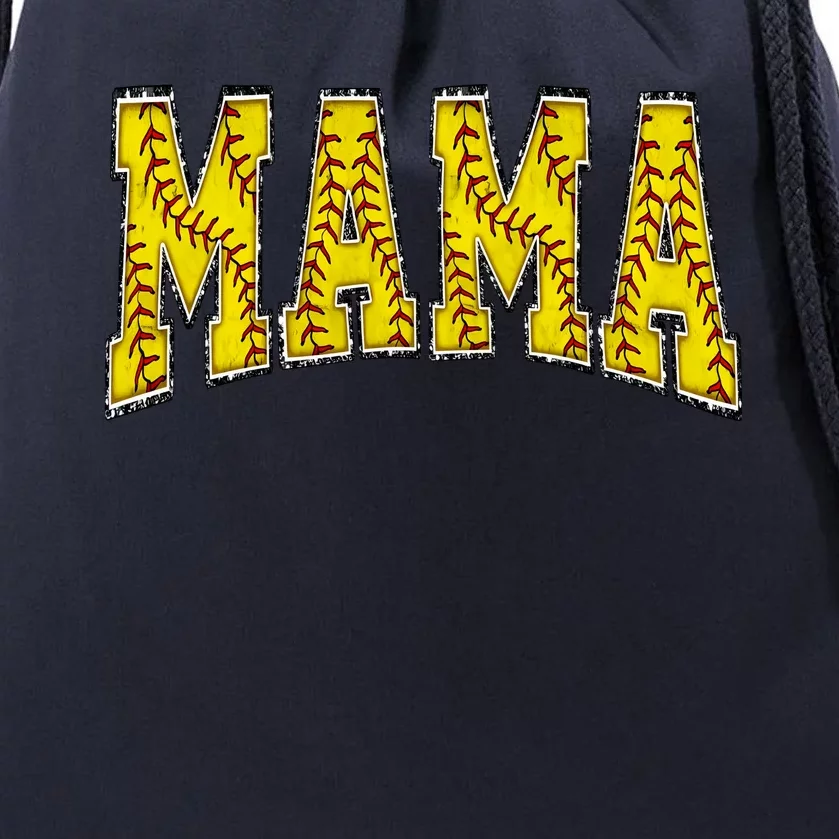 Softball Mama Retro Mothers Day Drawstring Bag