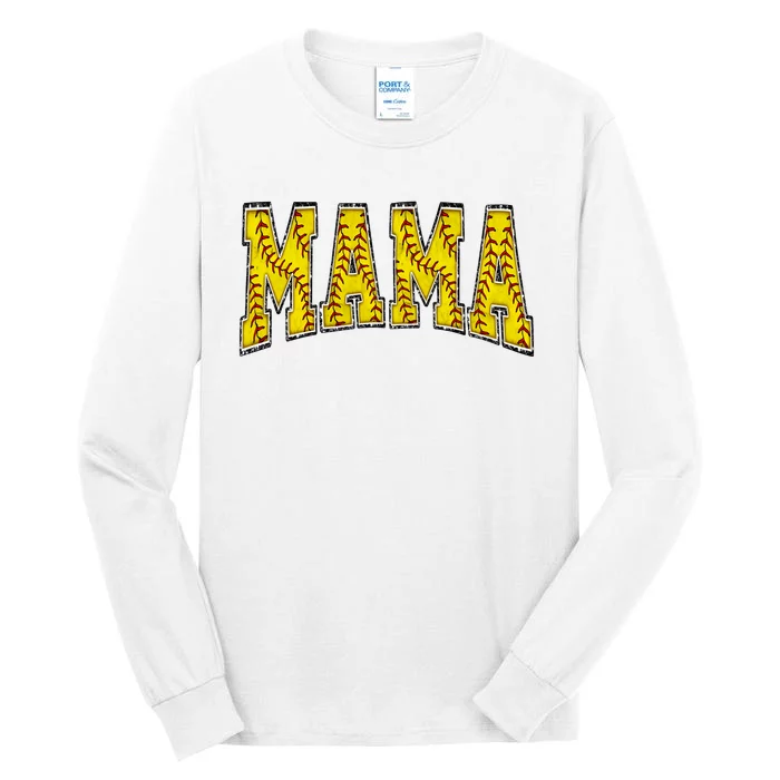 Softball Mama Retro Mothers Day Tall Long Sleeve T-Shirt