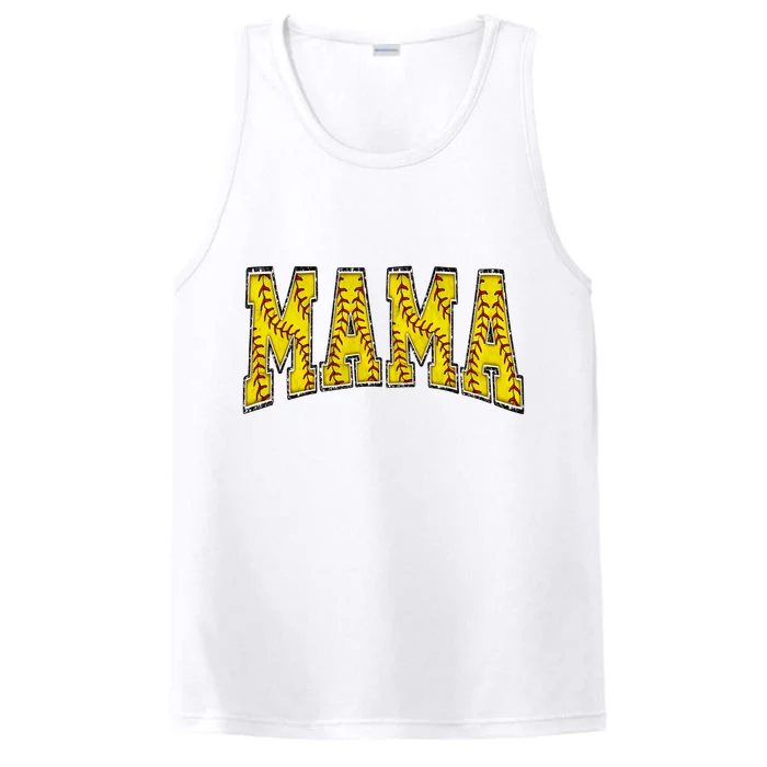 Softball Mama Retro Mothers Day Performance Tank