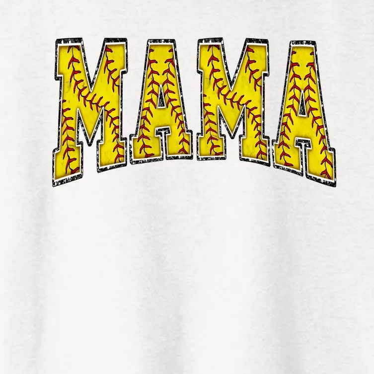 Softball Mama Retro Mothers Day Women's Crop Top Tee