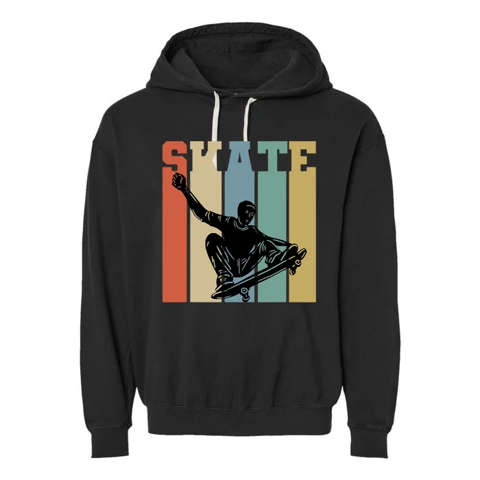 Skateboarding Man Retro Skate Hobby Sport Lover Skater Gift Garment-Dyed Fleece Hoodie