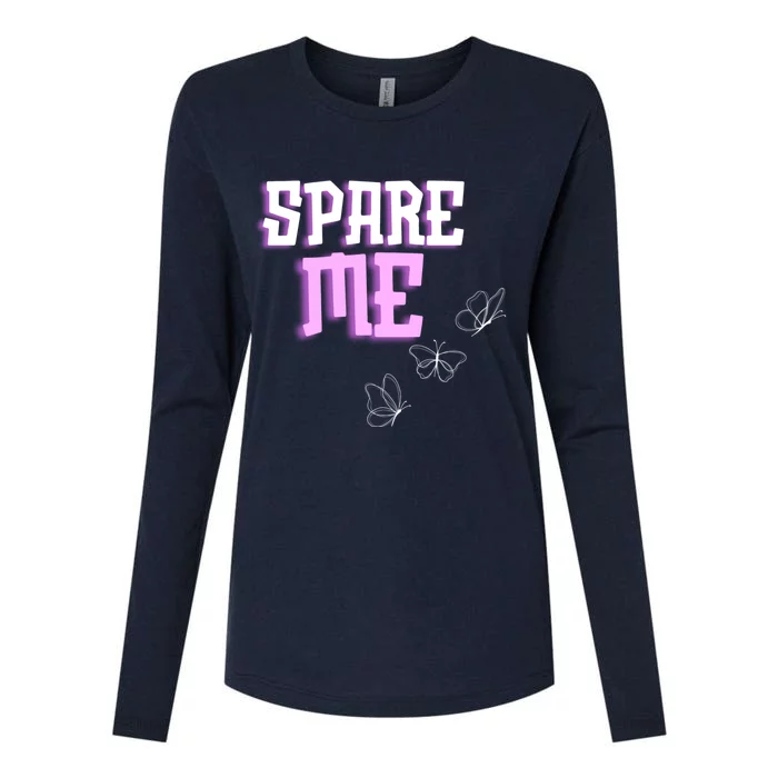 Spare Me Reality Tv Show Meme Doggie Womens Cotton Relaxed Long Sleeve T-Shirt