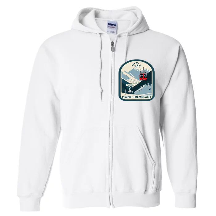 Ski Monttremblant Retro Vintage Style Monttremblant Skiing Full Zip Hoodie