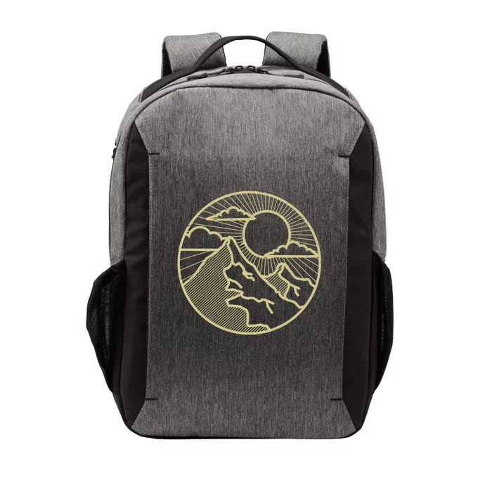 Sunset Mountain Retro Vector Backpack