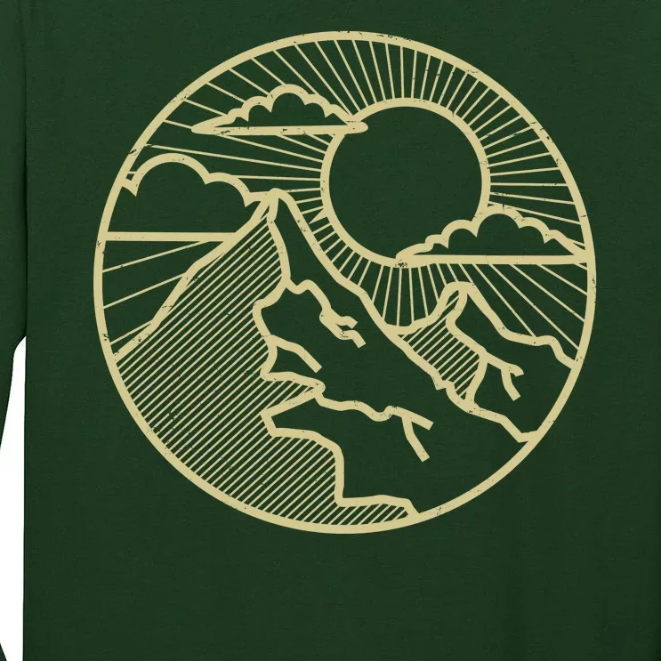 Sunset Mountain Retro Tall Long Sleeve T-Shirt