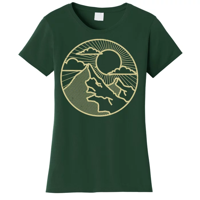 Sunset Mountain Retro Women's T-Shirt