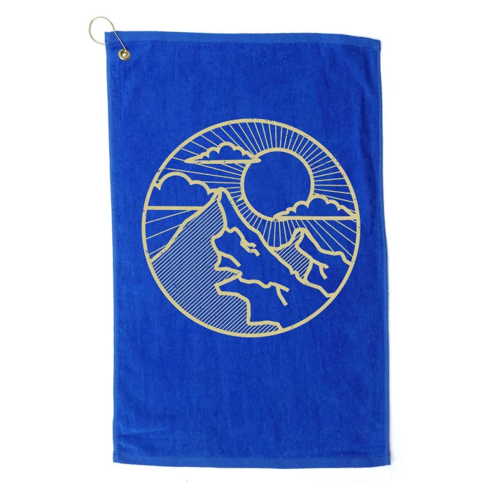 Sunset Mountain Retro Platinum Collection Golf Towel