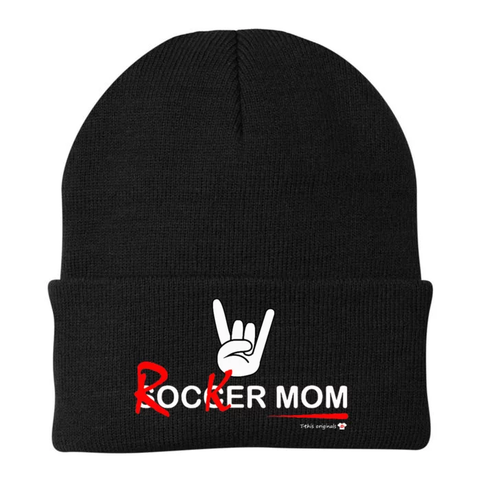 Soccer Mom Rocker Mom Rock Rebellious And Fun Knit Cap Winter Beanie