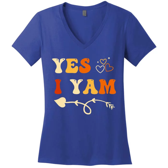 She's My Sweet Potato I Yam Set Couples Thanksgiving Women's V-Neck T-Shirt