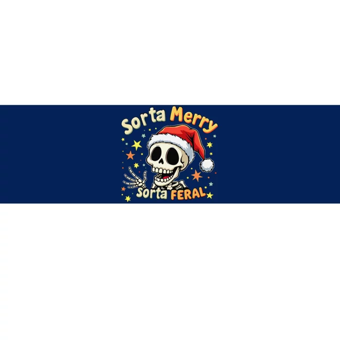 Sorta Merry Sorta Scary Funny Christmas Skeleton Bumper Sticker