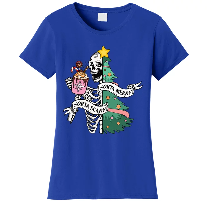 Sorta Merry Sorta Scary Christmas Christmas Skeleton Women's T-Shirt