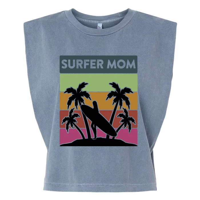 Surfer Mom Surfer Surfing Retro Vintage Meme Gift Garment-Dyed Women's Muscle Tee