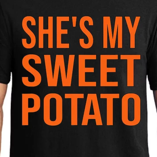 Shes My Sweet Potato Thanksgiving Funny Matching Couples Pajama Set