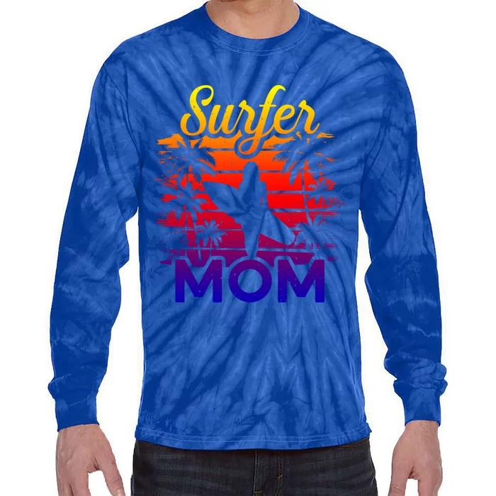 Surfer Mom Surf Beach Surfing Lovers Paddle Boarding Great Gift Tie-Dye Long Sleeve Shirt