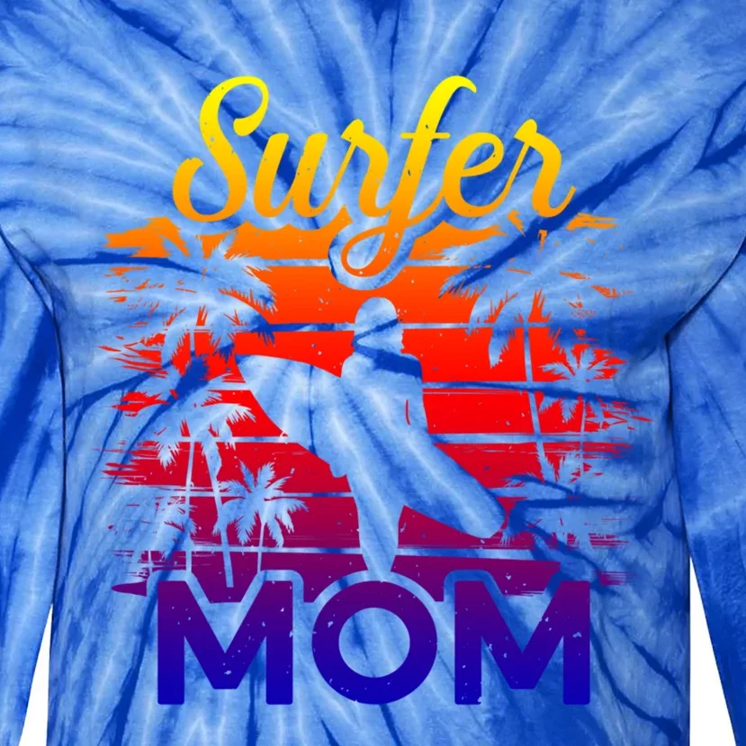 Surfer Mom Surf Beach Surfing Lovers Paddle Boarding Great Gift Tie-Dye Long Sleeve Shirt