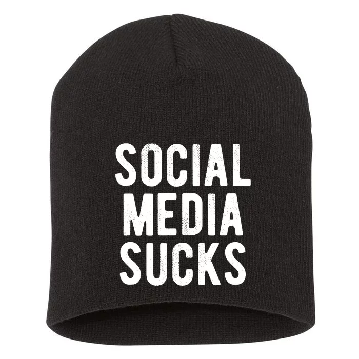 Social Media Sucks Short Acrylic Beanie