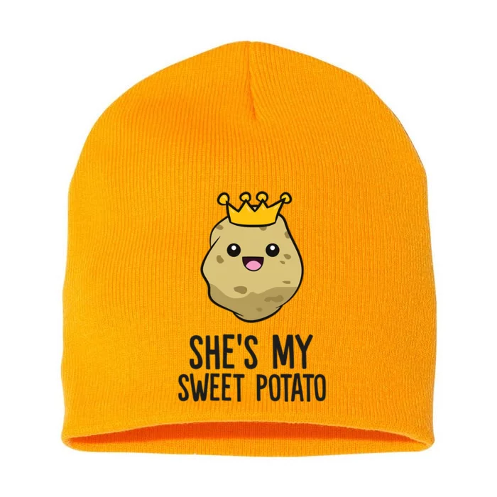 Shes My Sweet Potato I Yam Cute Couple Matching Gift Short Acrylic Beanie