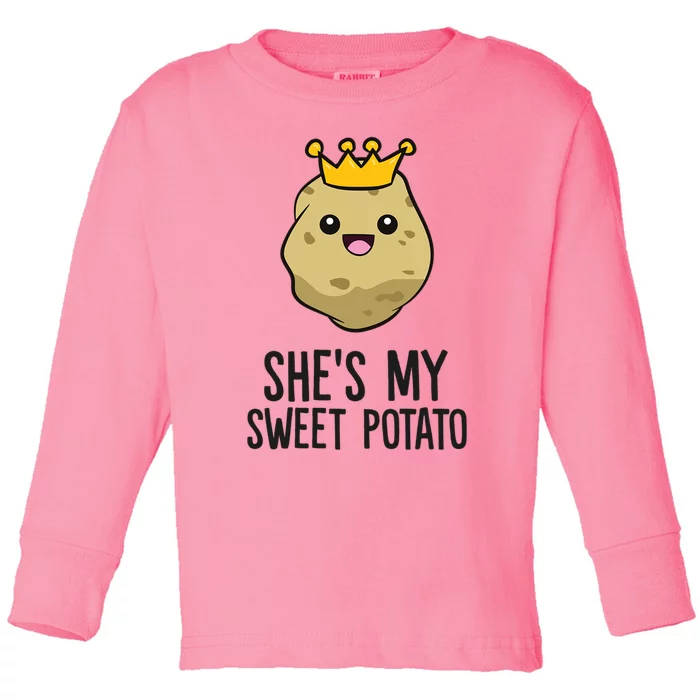 Shes My Sweet Potato I Yam Cute Couple Matching Gift Toddler Long Sleeve Shirt