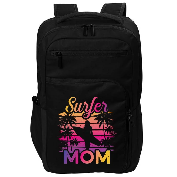 Surfer Mom Surf Beach Surfing Lovers Paddle Boarding Meaningful Gift Impact Tech Backpack