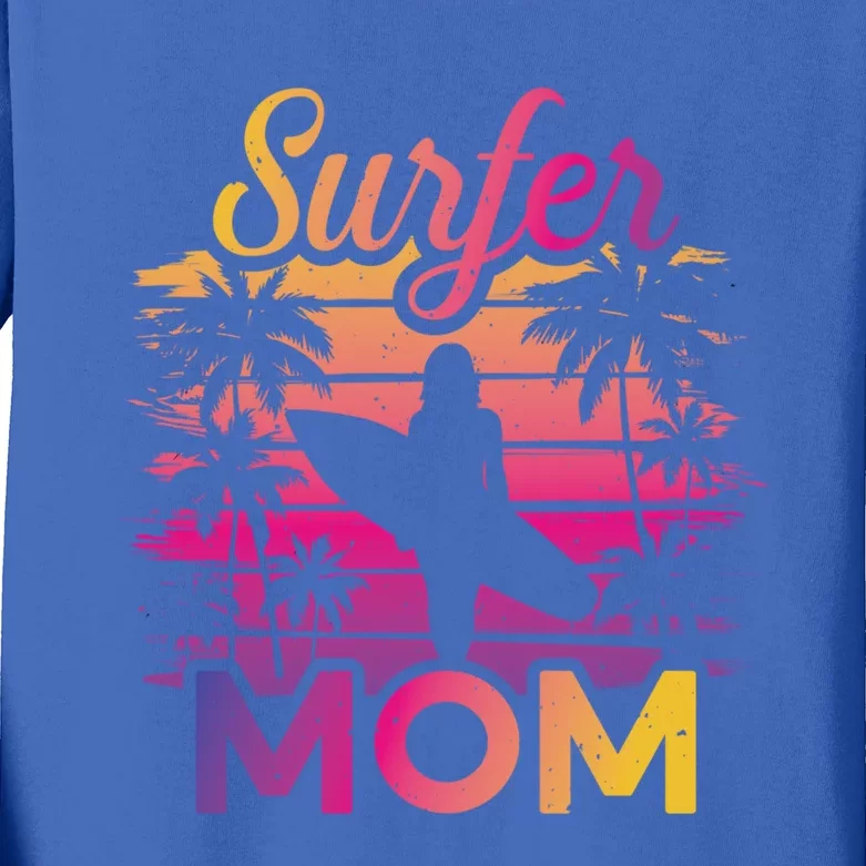 Surfer Mom Surf Beach Surfing Lovers Paddle Boarding Meaningful Gift Kids Long Sleeve Shirt