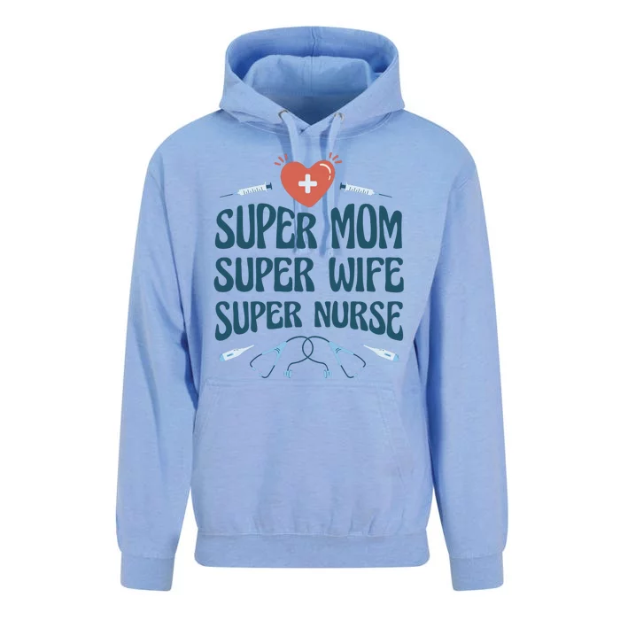 Super Mom Super Wife Super Nurse Gift Unisex Surf Hoodie