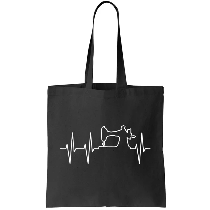 Sewing Machine Stitch Heartbeat Outfit Seamstress Dressmaker Tote Bag