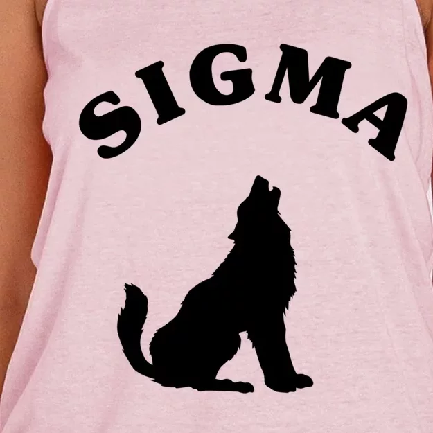 Sigma Male Simple Sigma Lone Wolf Lover Gift Women's Knotted Racerback Tank