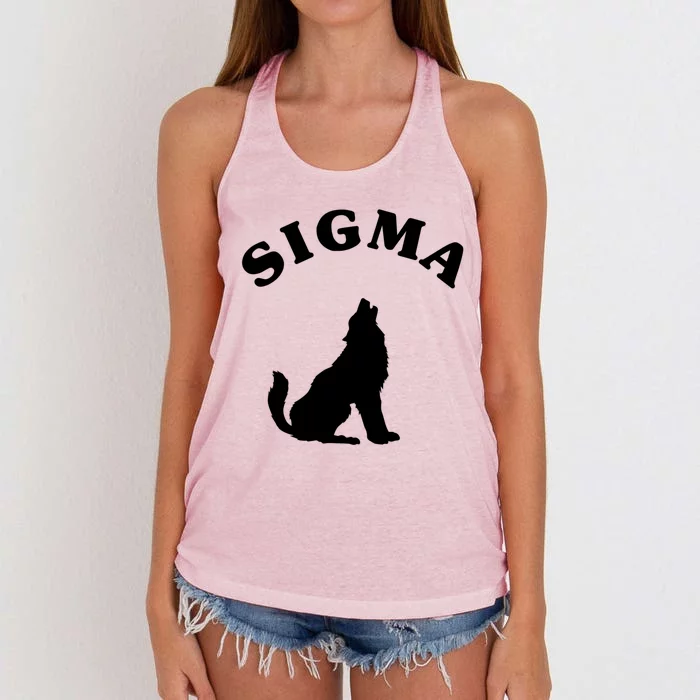 Sigma Male Simple Sigma Lone Wolf Lover Gift Women's Knotted Racerback Tank