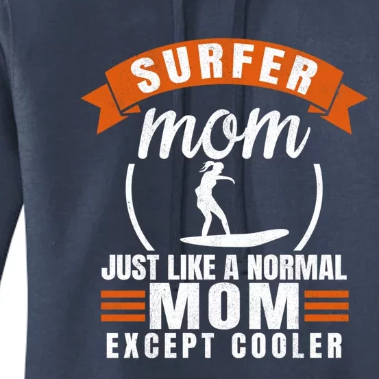 Surfer Mom Surfing Mother Surfboard Surf Gift Women's Pullover Hoodie